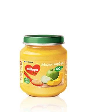 Пюре фруктовое Milupa Яблоко и Тыква для детей с 6 месяцев, 125 г