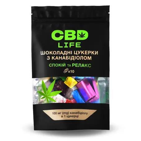 Конфеты шоколадные CBD life с каннабидиолом, 10 штук