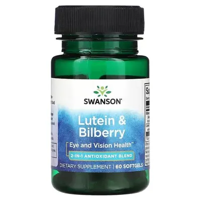 Лютеїн та чорниця Swanson Lutein & Bilberry, 60 гелевих капсул