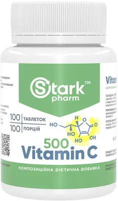 Вітаміни Stark Pharm Vitamin C 500 мг, 100 таблеток