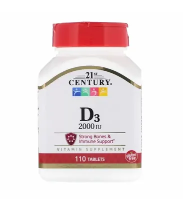 Вітамін Д3 21st Century Vitamin D3 2000 МО, 110 таблеток