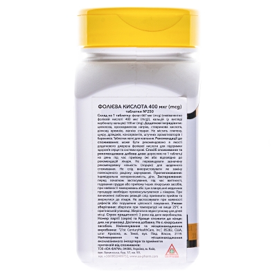 Фолиевая кислота Apnas Natural таблетки по 400 мкг №250