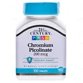 Хрому піколінат 21st Century Chromium Picolinate таблетки по 200 мкг №100
