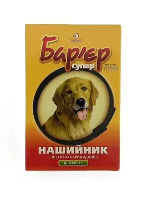 Нашийник Бар'єр від бліх і кліщів для собак, чорний, 65 см