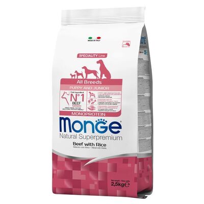 Корм сухой Monge Dog All Breeds Adult для собак всех пород говядина с рисом, 2,5 кг