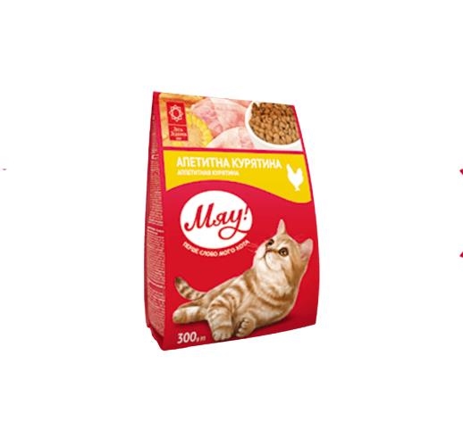 Корм сухий Мяу! для дорослих кішок з куркою, 300 г