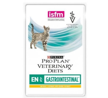 Корм вологий Purina Pro Plan Veterinary Diets EN Gastrointestinal для котів при лікуванні кишкових розладів, шматочки в підливі з куркою, 85 г
