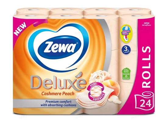 Папір туалетний Zewa Deluxe Cashmere Peach Персик 3 шари, 24 рулони