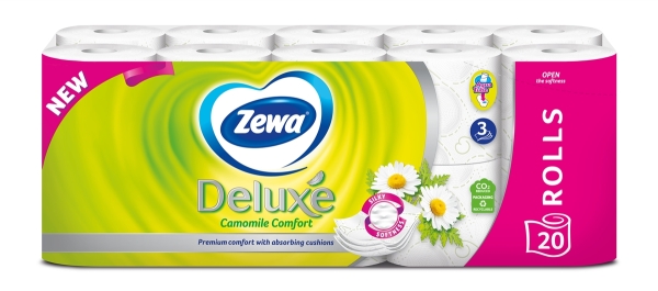 Туалетний папір Zewa Deluxe з ароматом ромашки 3 шари, 20 рулонів
