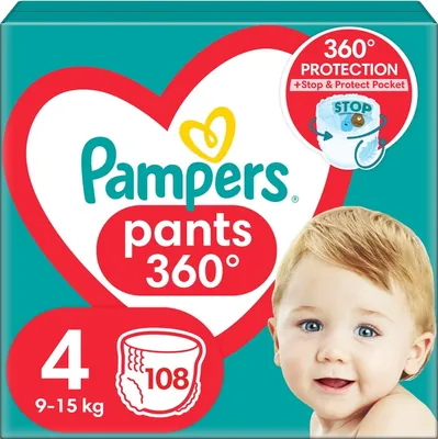 Підгузки-трусики Pampers Pants Active Baby дитячі розмір 4, 9-15 кг, 108 шт