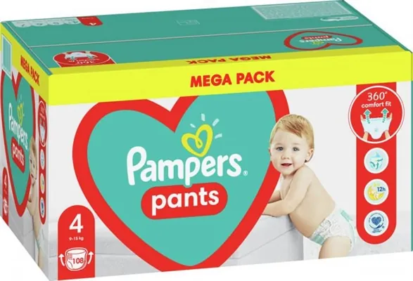 Підгузки-трусики Pampers Pants Active Baby дитячі розмір 4, 9-15 кг, 108 шт