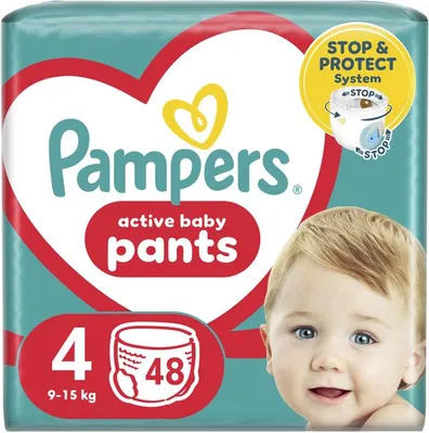 Підгузки-трусики Pampers Pants Active Baby дитячі розмір 4, 9-15 кг, 48 шт