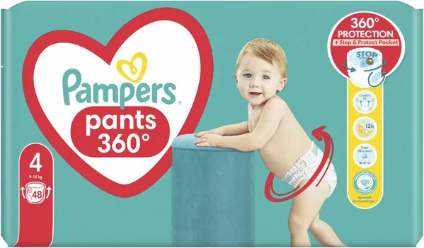 Підгузки-трусики Pampers Pants Active Baby дитячі розмір 4, 9-15 кг, 48 шт