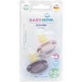 Пустышка латексная Baby-Nova 23500 круглая трехцветная 0-24 месяцев, 2 шт