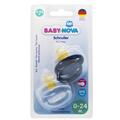 Пустышка латексная Baby-Nova 23500 круглая трехцветная 0-24 месяцев, 2 шт