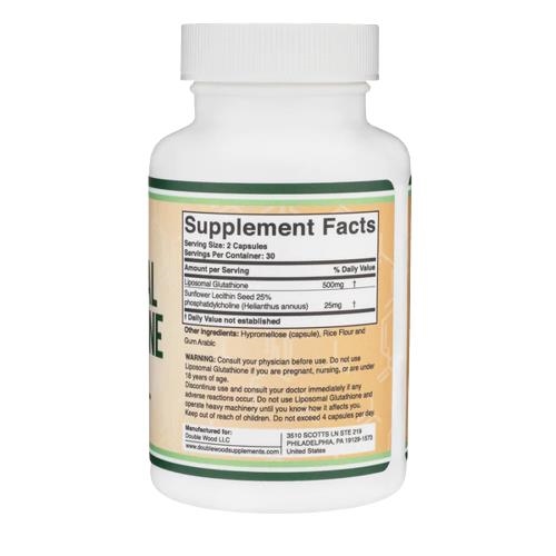 Ліпосомальний глутатіон Double Wood Liposomal Glutathione 500 мг, 60 капсул