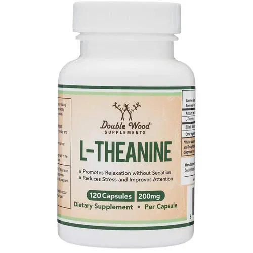 L-теанін Double Wood L-Theanine 200 мг, 120 капсул