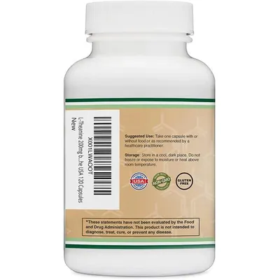 L-теанін Double Wood L-Theanine 200 мг, 120 капсул