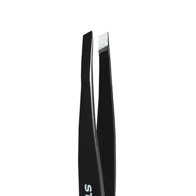 Пінцет для брів Staleks Expert 11 вузькі скошені кромки, тип 4 Black