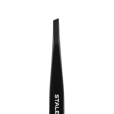 Пінцет для брів Staleks Expert 11 вузькі скошені кромки, тип 4 Black