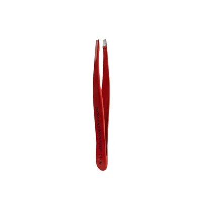 Пінцет для брів Staleks Expert 11 вузькі скошені кромки, тип 4 Red