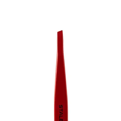 Пінцет для брів Staleks Expert 11 вузькі скошені кромки, тип 4 Red