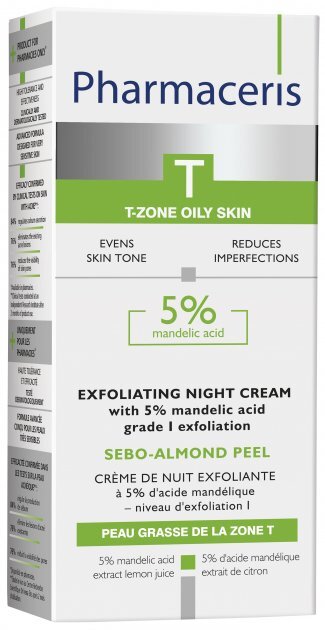 Крем для обличчя Pharmaceris T Sebo-Almond Peel 5% нічний I ступінь відлущування з 5% мигдальною кислотою, 50 мл