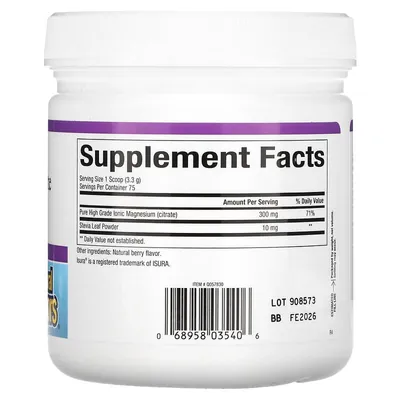 Магній цитрат Natural Factors Stress Relax Magnesium Citrate суміш для приготування напою, ягідний смак, 250 г