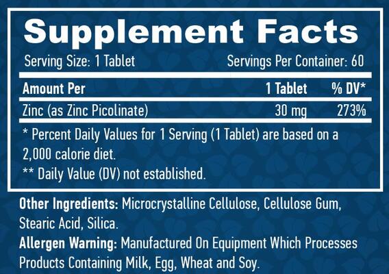 Цинк пиколинат Haya Labs Zinc Picolinate 30 мг, 60 таблеток