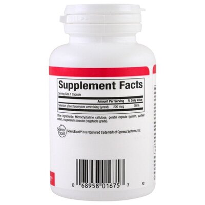 Селен Natural Factors SelenoExcell Selenium Yeast 200 мкг, 90 капсул