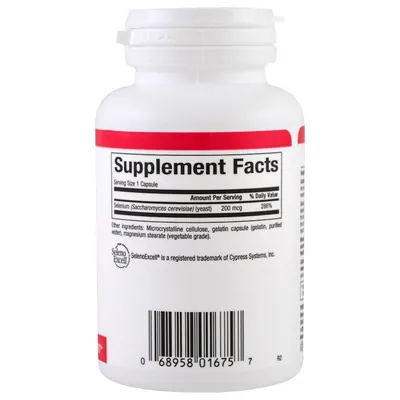 Селен Natural Factors SelenoExcell Selenium Yeast 200 мкг, 90 капсул