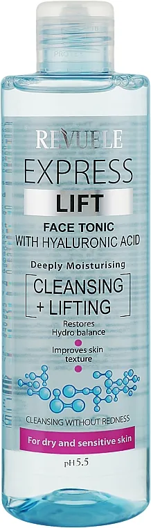 Ліфтинг-тонік для обличчя Revuele Express Lift Hyaluronic Face, 250 мл