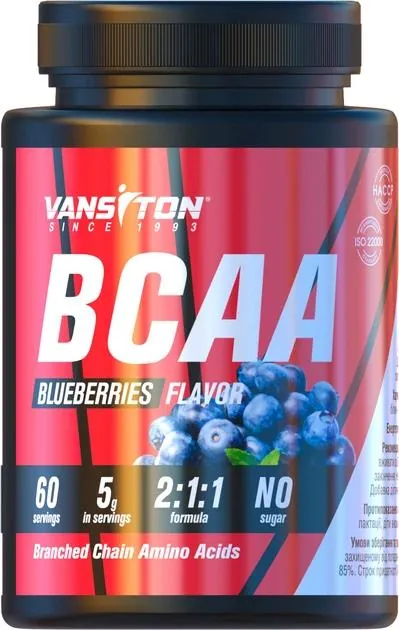 Амінокислотний комплекс Vansiton BCAA Чорниця, 300 г