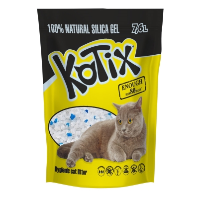 Наполнитель для кошачьего туалета Kotix силикагелевый впитывающий, 7,6 л (3,4 кг)