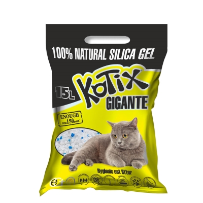 Наполнитель для кошачьего туалета Kotix Gigante силикагелевый впитывающий, 15 л (6,7 кг)