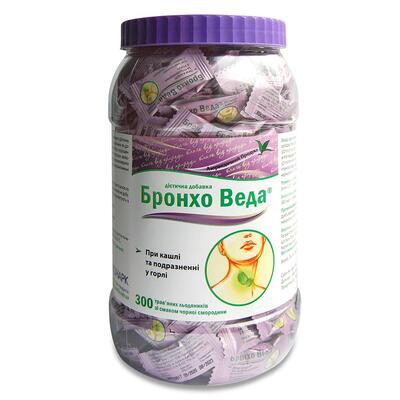 Бронхо Веда леденцы со вкусом черной смородины леденцы №300 в бан. в упак. инд.