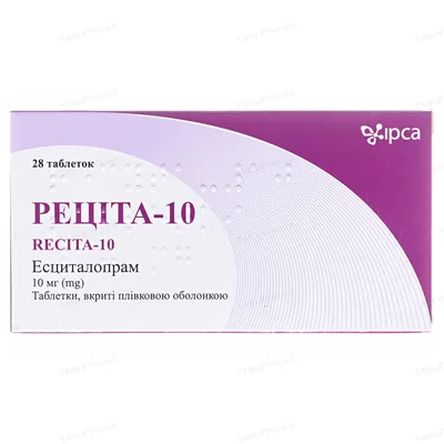 Реціта-10 таблетки, в/плів. обол. по 10 мг №28 (14х2)