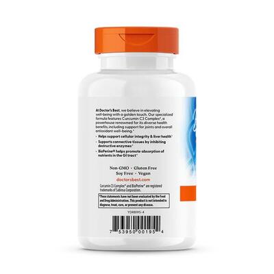 Куркумін С3 комплекс Doctor's Best High Absorption Curcumin with C3 Complex and BioPerine, 120 таблеток