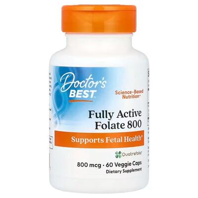 Фолат Doctor's Best Fully Active Folate 800 мкг, 60 капсул