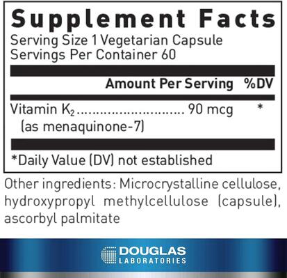 Вітамін К2 Douglas Laboratories Vitamin K2 Menaquinone-7, 60 капсул
