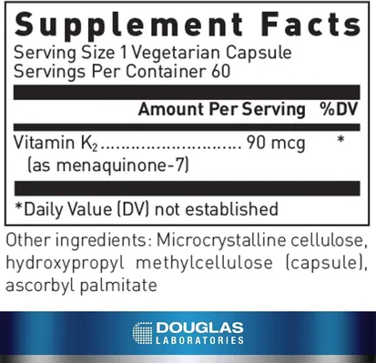 Вітамін К2 Douglas Laboratories Vitamin K2 Menaquinone-7, 60 капсул