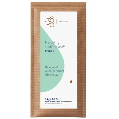 Маска для обличчя 380 Skincare Матувальна шейкерна для сяйва шкіри, 15 г