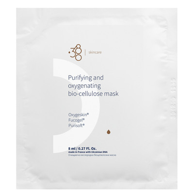 Маска для лица 380 Skincare Очищающая кислородная биоцеллюлозна, 18 мл