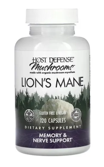 Гриб їжовик гребінчастий (Левова Грива) Host Defense Lion's Mane, Fungi Perfecti, 120 капсул
