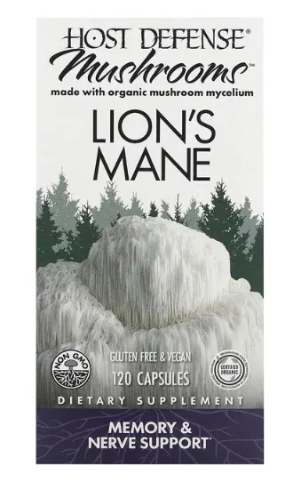 Гриб їжовик гребінчастий (Левова Грива) Host Defense Lion's Mane, Fungi Perfecti, 120 капсул