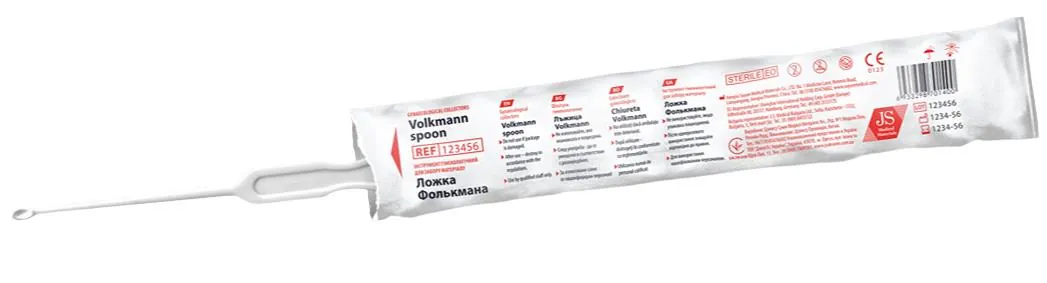 Шпатель цервікальний JS ложка Фолькмана стерильний №1