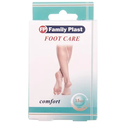 Набір пластирів медичних FP Family Plast Foot Care бактерицидних, 15 штук