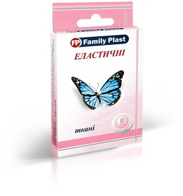 Пластир медичний FP Family Plast Еластичні ткані 25 мм х 72 мм, 8 штук