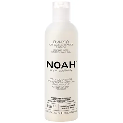 Шампунь Noah Purifying Shampoo For Scalp That Tends To Dandruff з зеленим чаєм та базиліком для шкіри голови, схильної до лупи, 250 мл