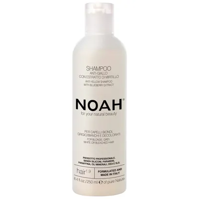 Шампунь Noah Anti-Yellow Shampoo нейтралізатор жовтизни з екстрактом чорниці, 250 мл
